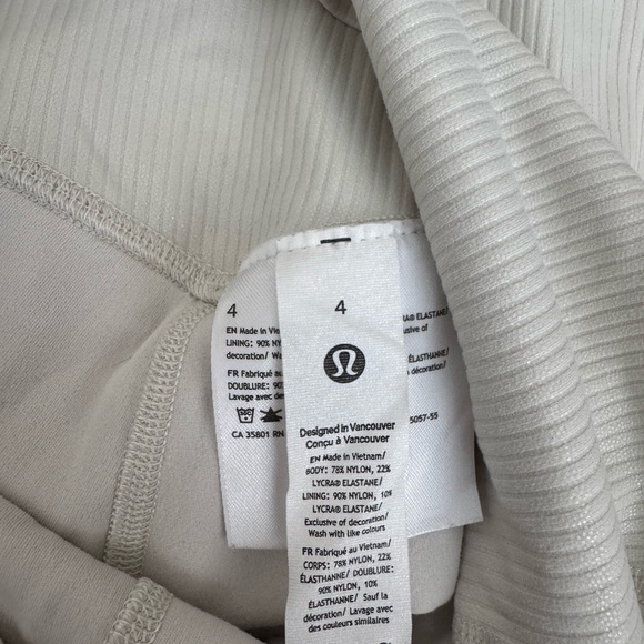 Lululemon Align Ribbed Double Lined Leggings White Opal Size 4 - Picture 4 of 5